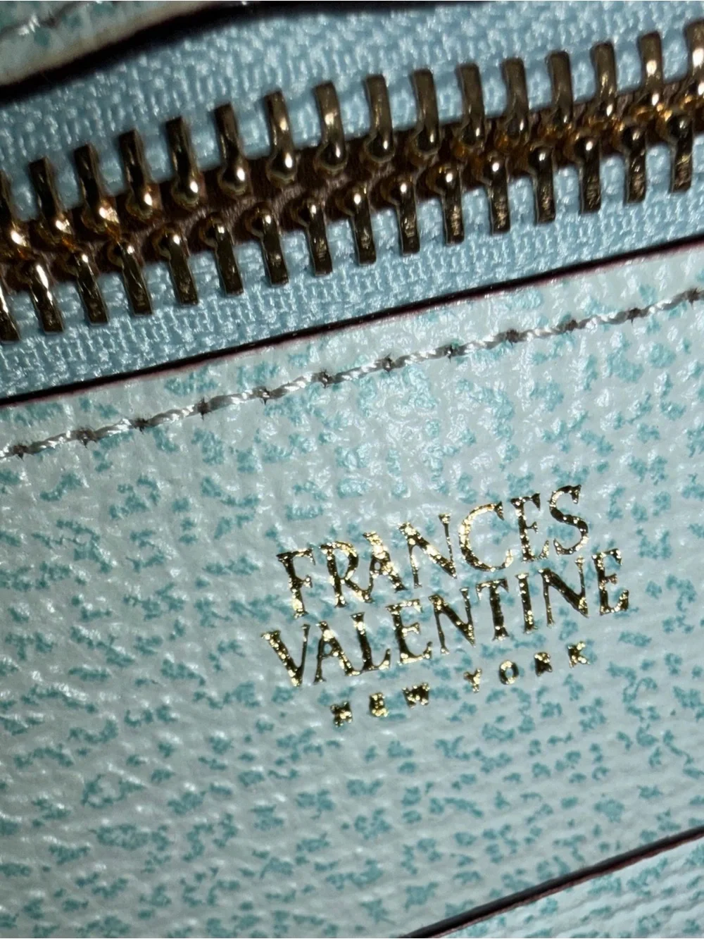 Frances Valentine Icy Blue Leather Shoulder/ Crossbody Bag - Like New